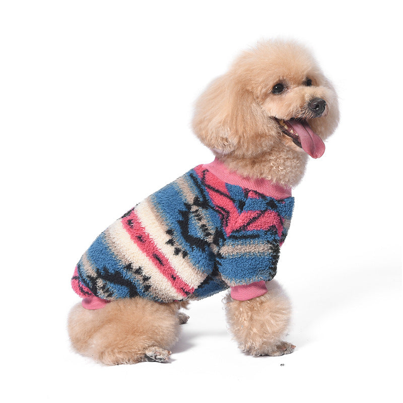 KFX-9719997 Warm Fluffy Jacket for Pets - Polar Fleece in Blue, Orange, Brown, Pink, Sizes S-XXL