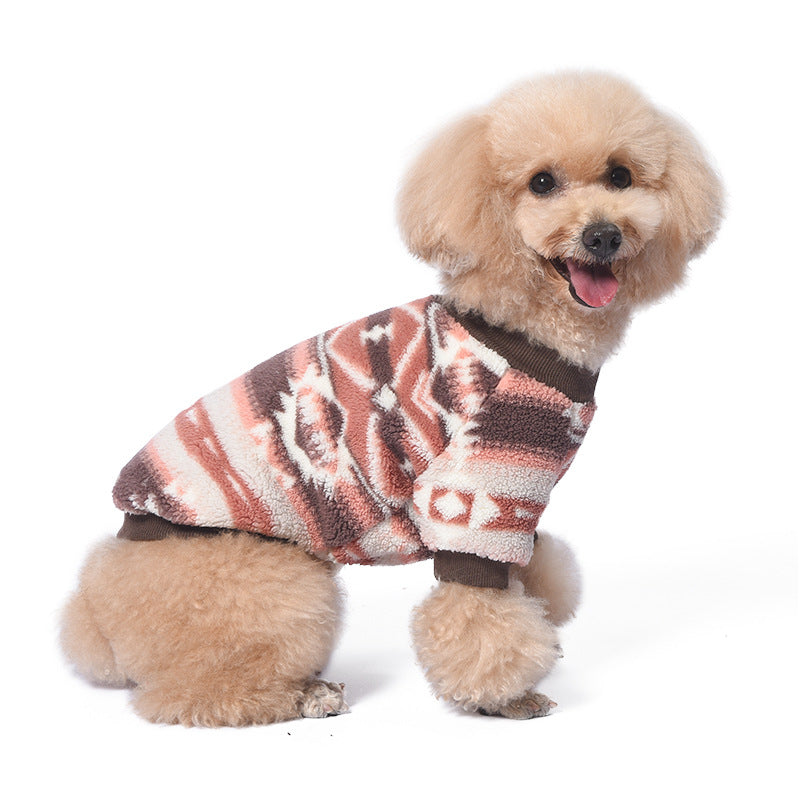 KFX-9719997 Warm Fluffy Jacket for Pets - Polar Fleece in Blue, Orange, Brown, Pink, Sizes S-XXL