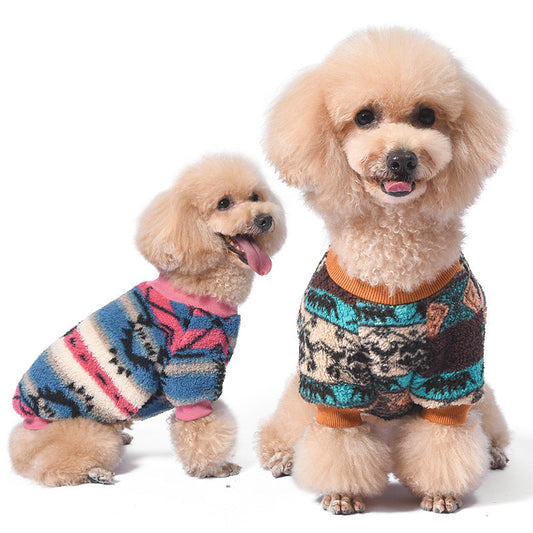 KFX-9719997 Warm Fluffy Jacket for Pets - Polar Fleece in Blue, Orange, Brown, Pink, Sizes S-XXL