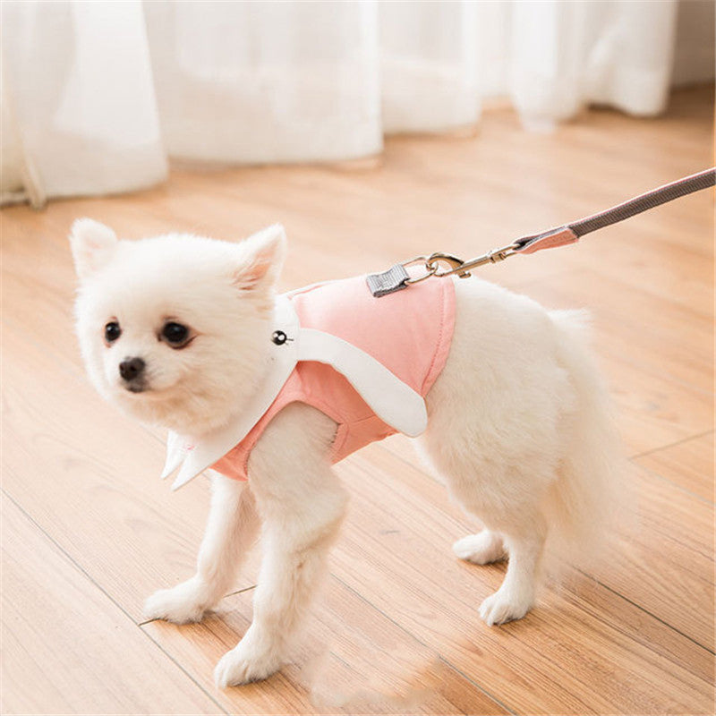 KFX-9721405 Cute Rabbit Design Pet Vest Chest Strap Leash for Cats - Available in S/M/L/XL