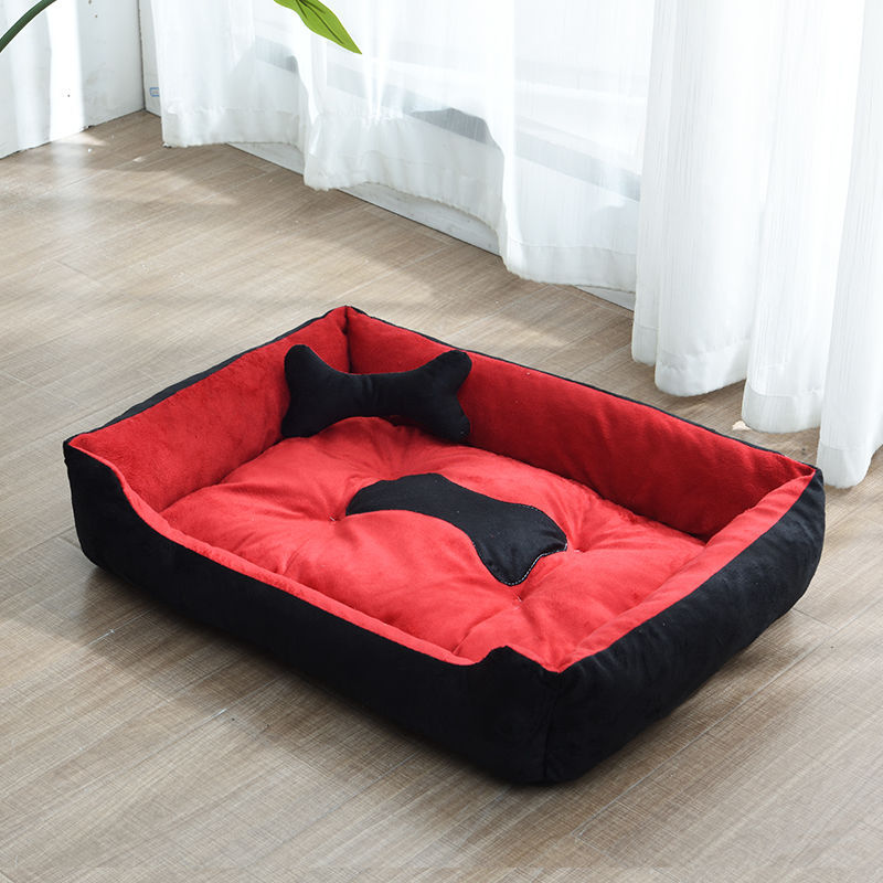 KFX-9721661 Four Seasons Dog Bed with Raised Pillow Edge, Waterproof Oxford Cloth and PP Cotton Filling for Small to Medium Dogs