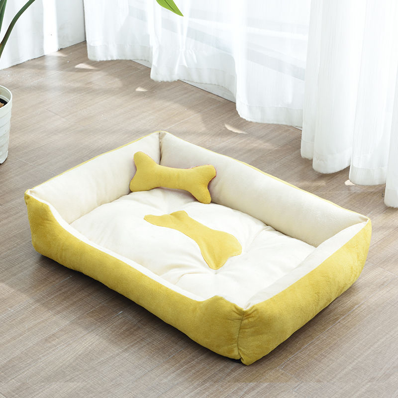 KFX-9721661 Four Seasons Dog Bed with Raised Pillow Edge, Waterproof Oxford Cloth and PP Cotton Filling for Small to Medium Dogs