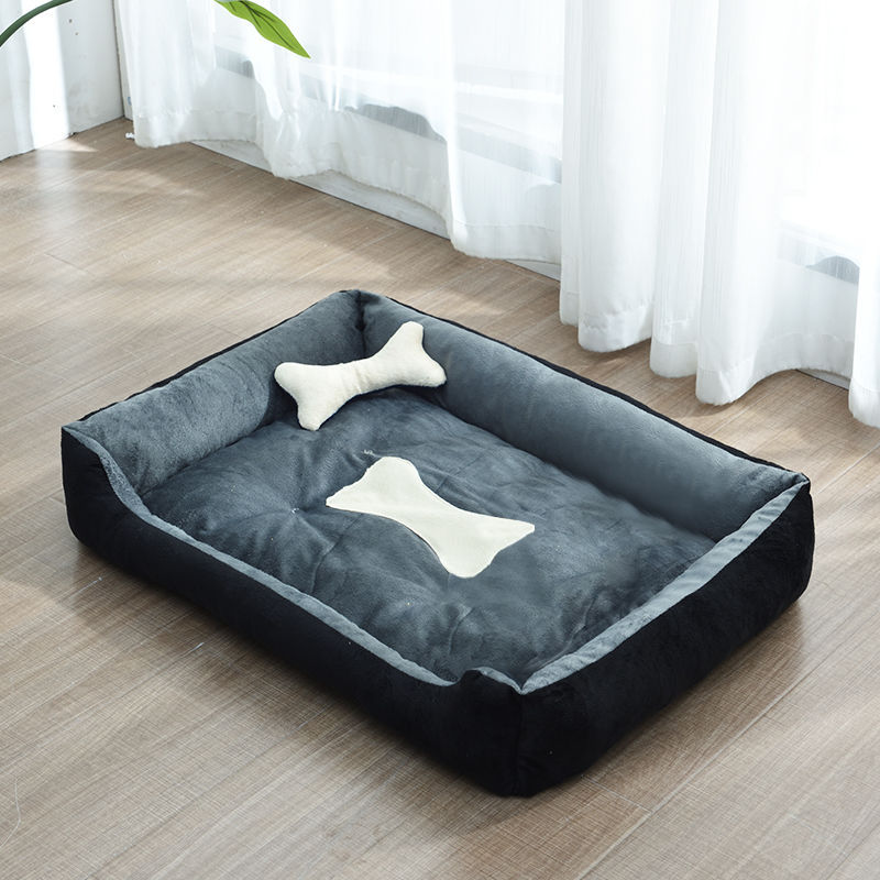 KFX-9721661 Four Seasons Dog Bed with Raised Pillow Edge, Waterproof Oxford Cloth and PP Cotton Filling for Small to Medium Dogs