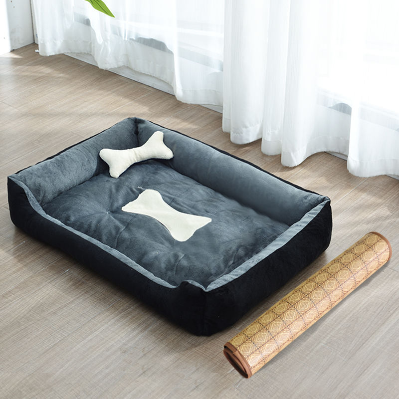 KFX-9721661 Four Seasons Dog Bed with Raised Pillow Edge, Waterproof Oxford Cloth and PP Cotton Filling for Small to Medium Dogs