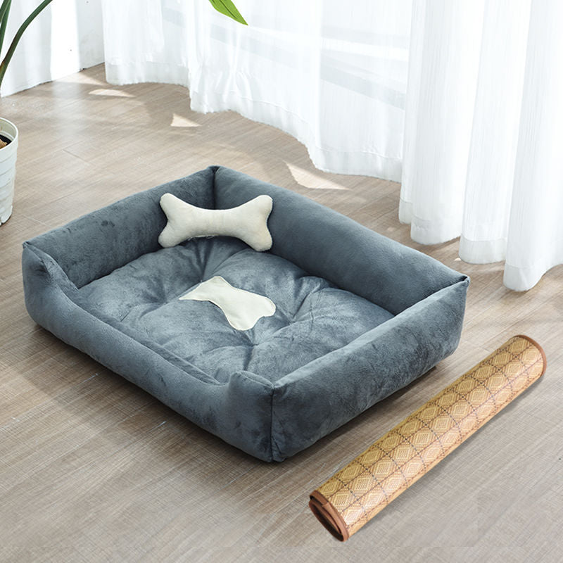 KFX-9721661 Four Seasons Dog Bed with Raised Pillow Edge, Waterproof Oxford Cloth and PP Cotton Filling for Small to Medium Dogs