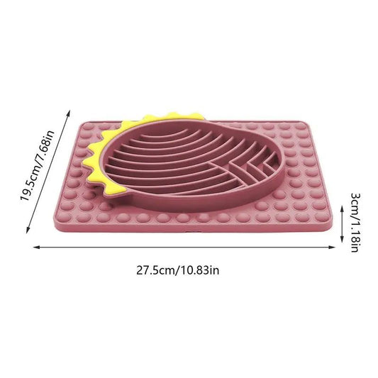 KFX-9721789 Stable Slow Feeder Licking Mat for Dogs and Cats - Smooth Texture, Reduces Eating Speed