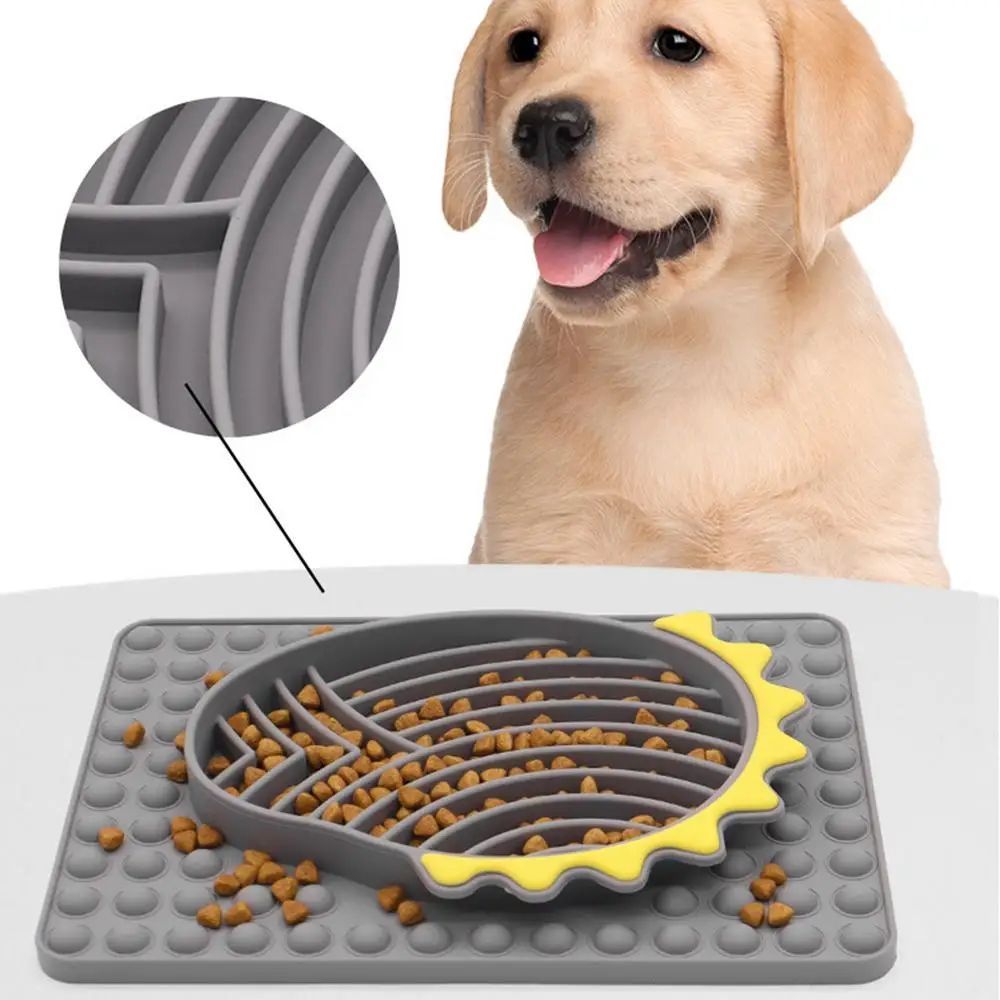 KFX-9721789 Stable Slow Feeder Licking Mat for Dogs and Cats - Smooth Texture, Reduces Eating Speed