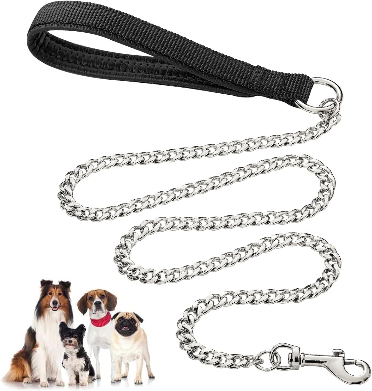 KFX-9723069 Heavy Duty Chew Proof Dog Leash with Soft Padded Handle for Medium to Large Dogs - 120cm Length, 3.0mm Width