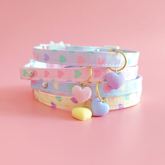KFX-9723581 Adjustable Love Pattern Cat Collar in Various Colors