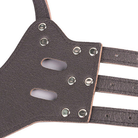 KFX-9728189 Anti-Bite and Barking Mouth Cover for Medium and Large Dogs – Durable Cowhide Design in Black