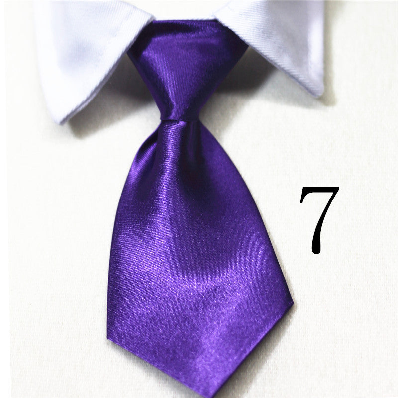 KFX-9729597 Solid Color and Striped Fake Tie for Pets - Cotton, S and L Sizes