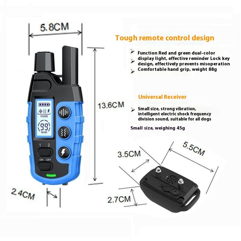 KFX-9730621 Remote Control Electric Dog Training Collar with Bark Stop Function, 1000m and 2000m Range Options