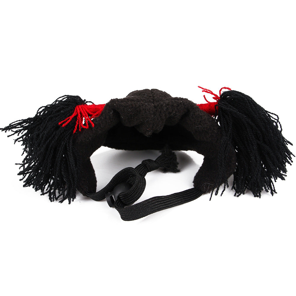 KFX-9732157 Halloween Cat Hood Hat - Adjustable Black Headgear for Pets