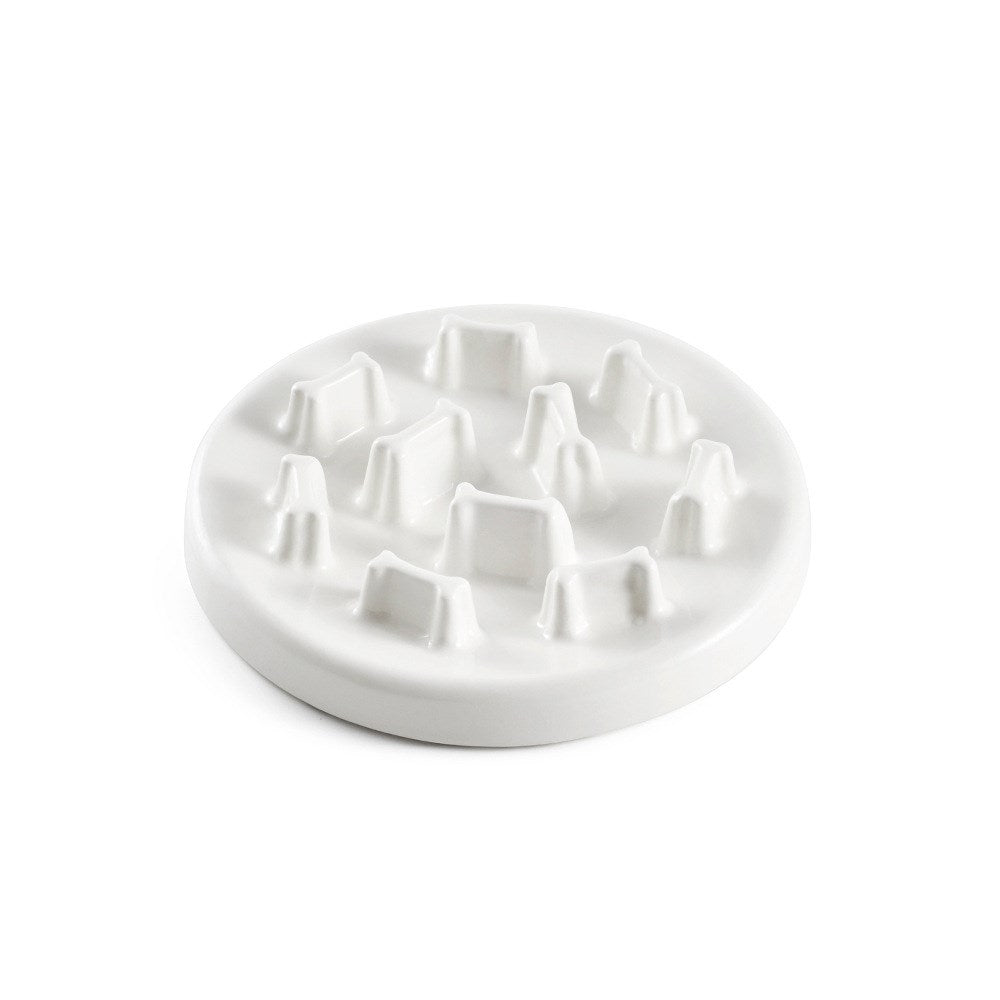 KFX-9733309 Ceramic Slow Food Bowl for Cats and Small Dogs - Fish & Bone Design