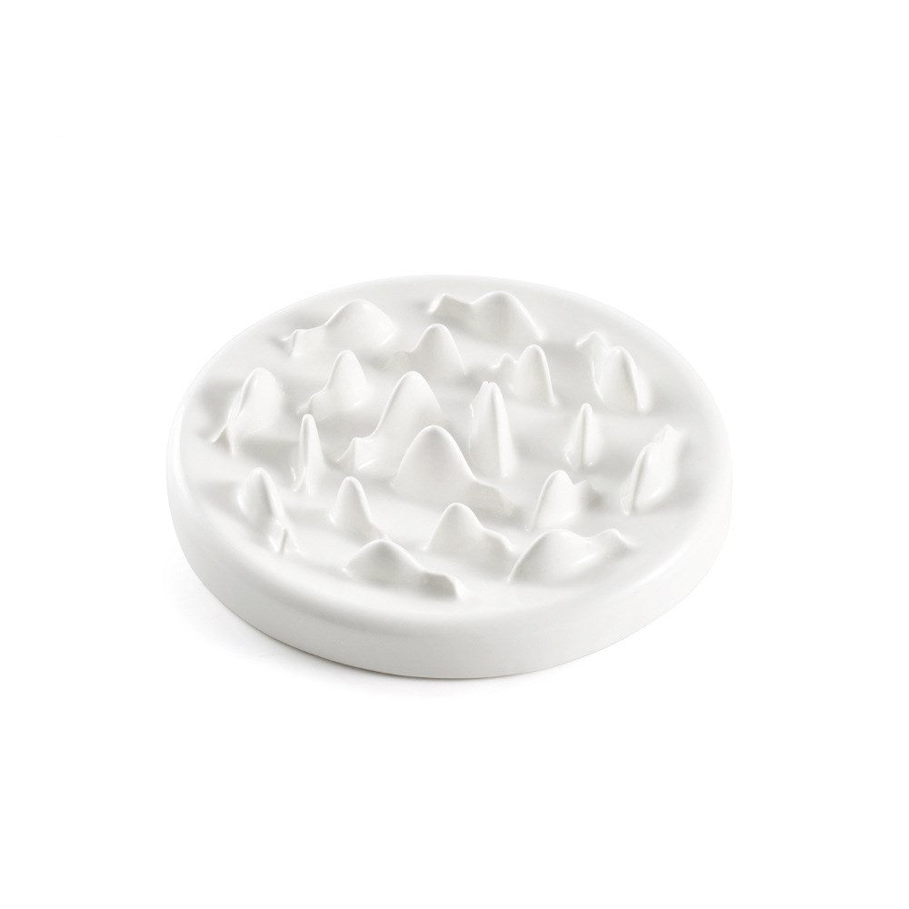 KFX-9733309 Ceramic Slow Food Bowl for Cats and Small Dogs - Fish & Bone Design