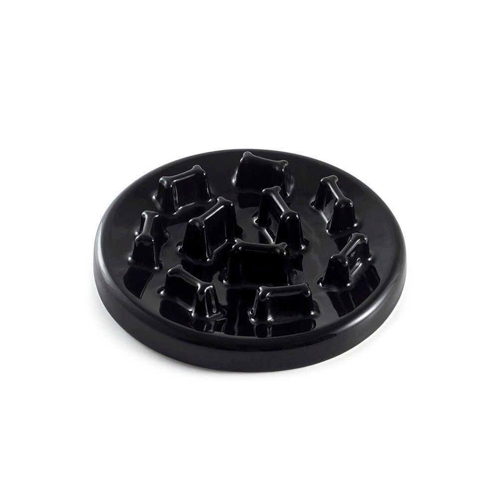 KFX-9733309 Ceramic Slow Food Bowl for Cats and Small Dogs - Fish & Bone Design