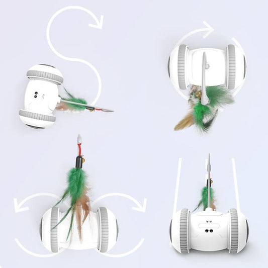 KFX-9733949 Interactive Cat Toy with Changeable Feather Accessories for Engaging Indoor Play