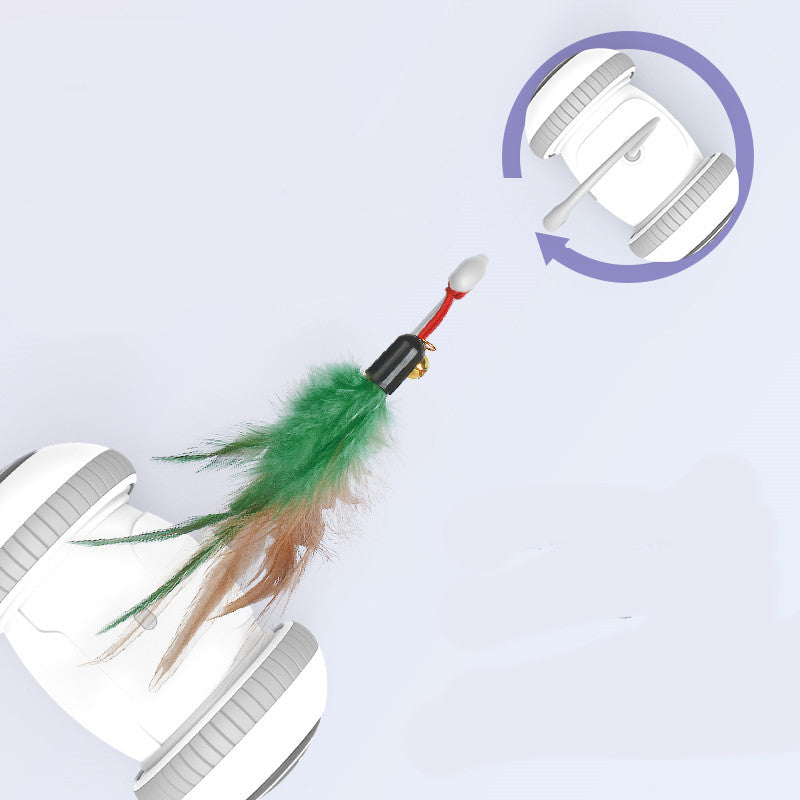 KFX-9733949 Interactive Cat Toy with Changeable Feather Accessories for Engaging Indoor Play
