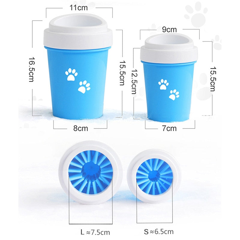 KFX-9734973 Dog and Cat Paw Cleaning Cup - Available in Small and Large Sizes, Green, Pink, and Blue