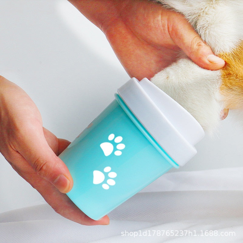 KFX-9734973 Dog and Cat Paw Cleaning Cup - Available in Small and Large Sizes, Green, Pink, and Blue