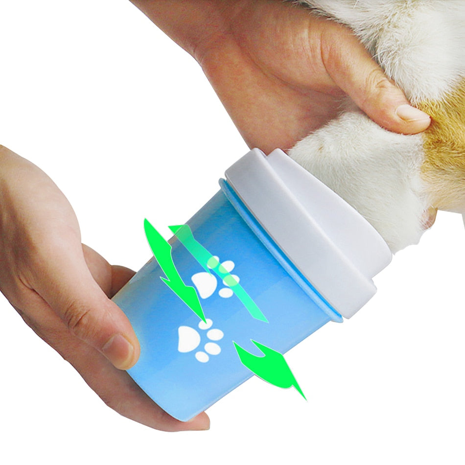 KFX-9734973 Dog and Cat Paw Cleaning Cup - Available in Small and Large Sizes, Green, Pink, and Blue