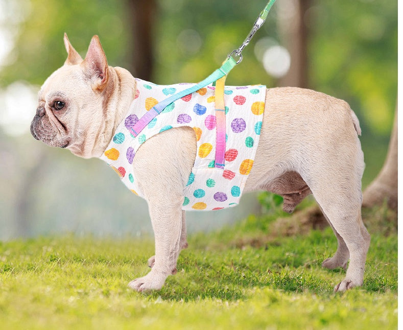 KFX-9736893 Cool and Breathable Cotton and Polyester Chest Leash for Small to Medium Dogs