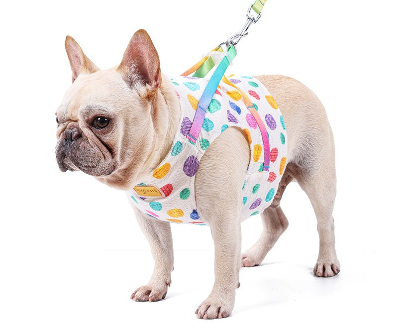 KFX-9736893 Cool and Breathable Cotton and Polyester Chest Leash for Small to Medium Dogs