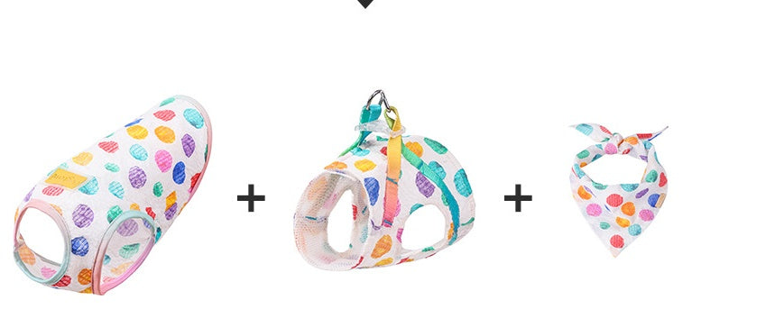 KFX-9736893 Cool and Breathable Cotton and Polyester Chest Leash for Small to Medium Dogs