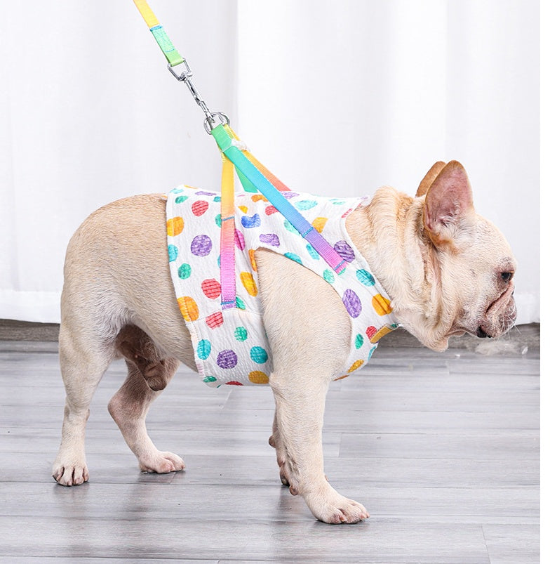 KFX-9736893 Cool and Breathable Cotton and Polyester Chest Leash for Small to Medium Dogs