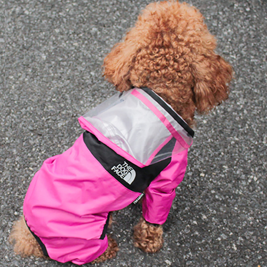 KFX-9737277 Long Legged Dog Rain Poncho with Transparent Brim and High Waterproof Fabric