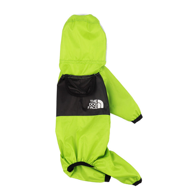 KFX-9737277 Long Legged Dog Rain Poncho with Transparent Brim and High Waterproof Fabric