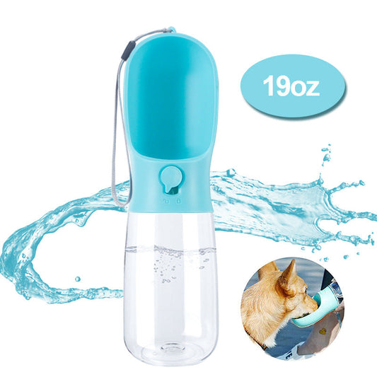 KFX-9738941 Large Capacity Portable Travel Pet Water Bottle - 550ML Plastic Design