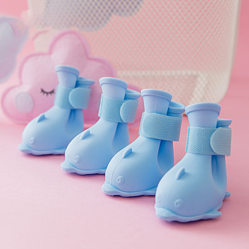 KFX-9739709 Waterproof PVC Coated Jelly Rain Boots with Non-Slip Foot Covers in Sizes S, M, L