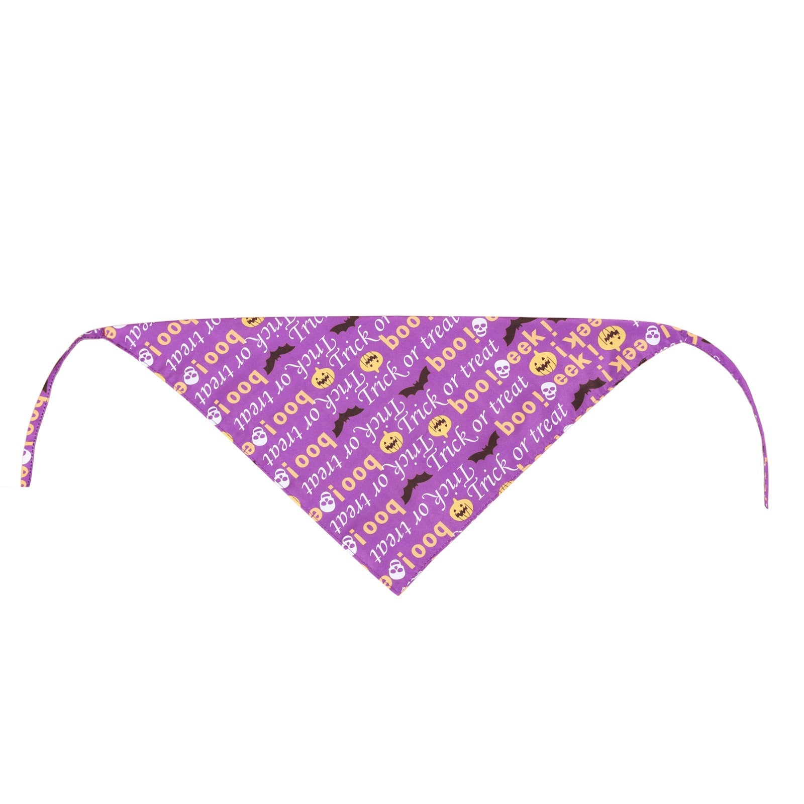 KFX-9740477 Halloween Pet Triangle Scarf with Ghost, Skull, and Letter Designs - Customizable Polyester Accessory