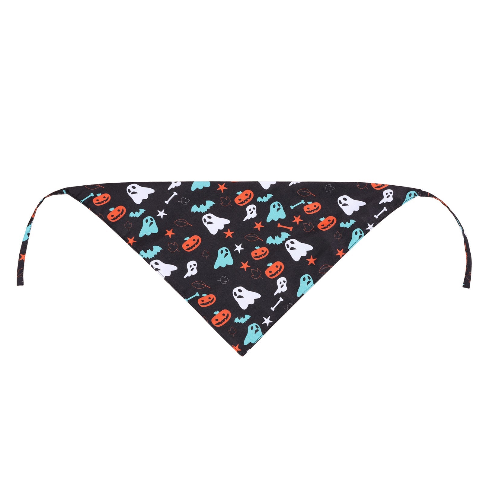 KFX-9740477 Halloween Pet Triangle Scarf with Ghost, Skull, and Letter Designs - Customizable Polyester Accessory