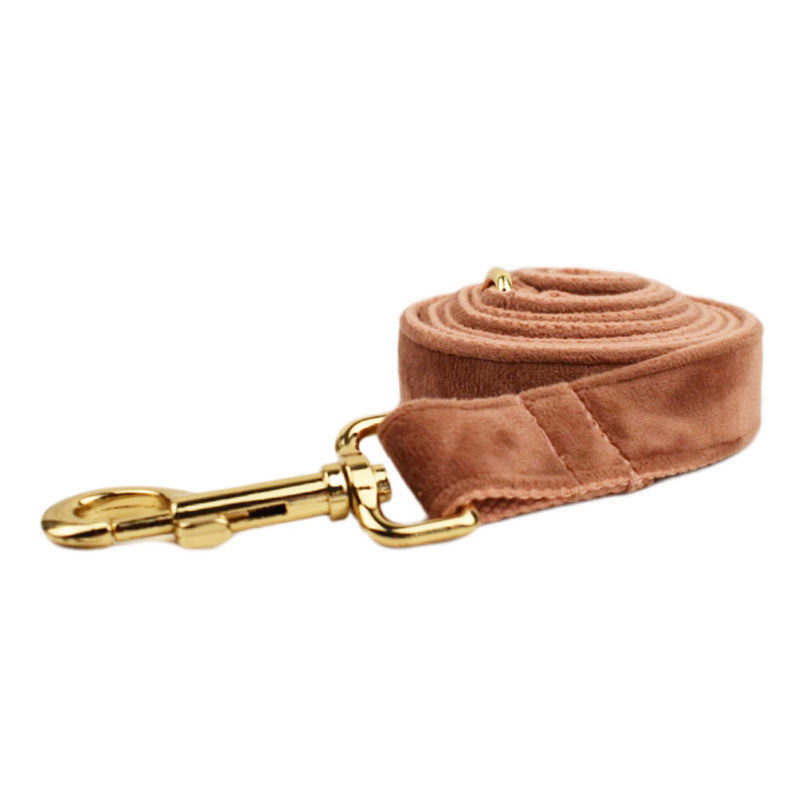 KFX-9742141 Stylish Velvet Dog Collar with Bow, Flower, Vest, Leash, Rope, and Poop Bag