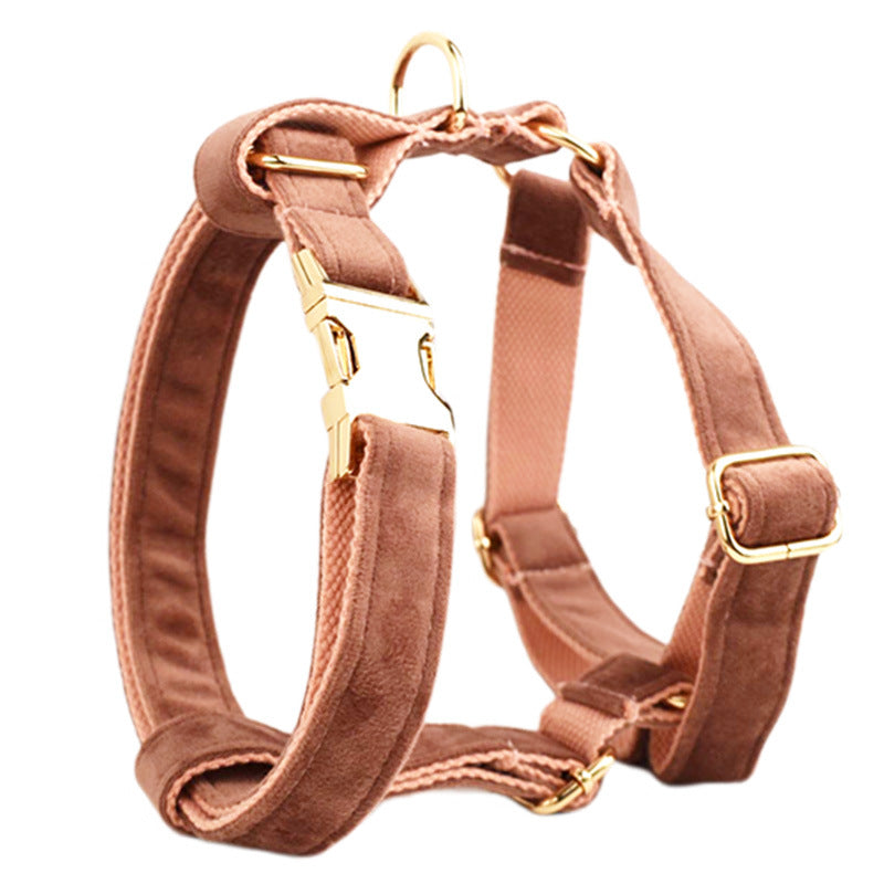 KFX-9742141 Stylish Velvet Dog Collar with Bow, Flower, Vest, Leash, Rope, and Poop Bag