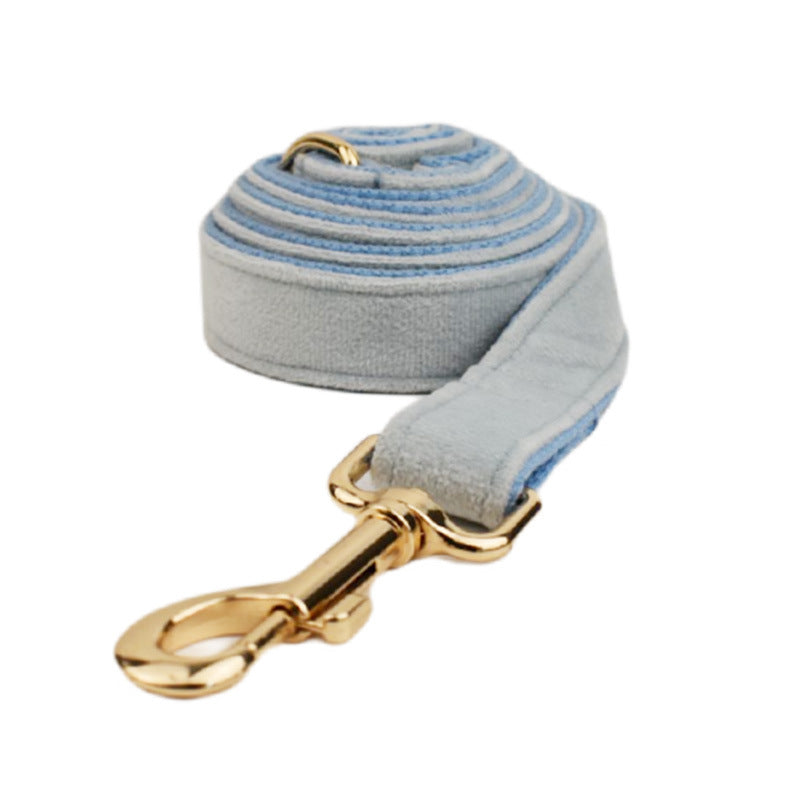 KFX-9742141 Stylish Velvet Dog Collar with Bow, Flower, Vest, Leash, Rope, and Poop Bag