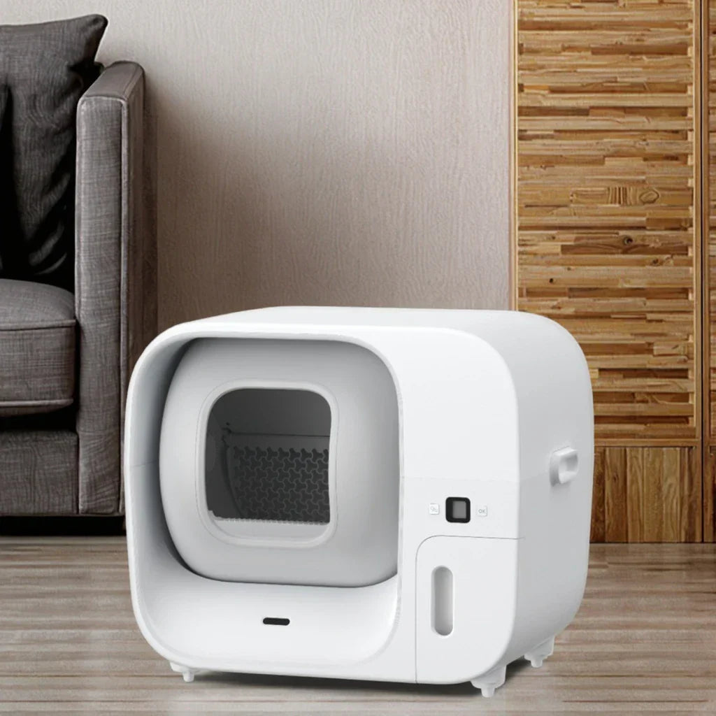 KFX-974227 Automatic Smart Cat Litter Box with 60L Capacity and Odor Control, Easy to Clean PP+ABS Material