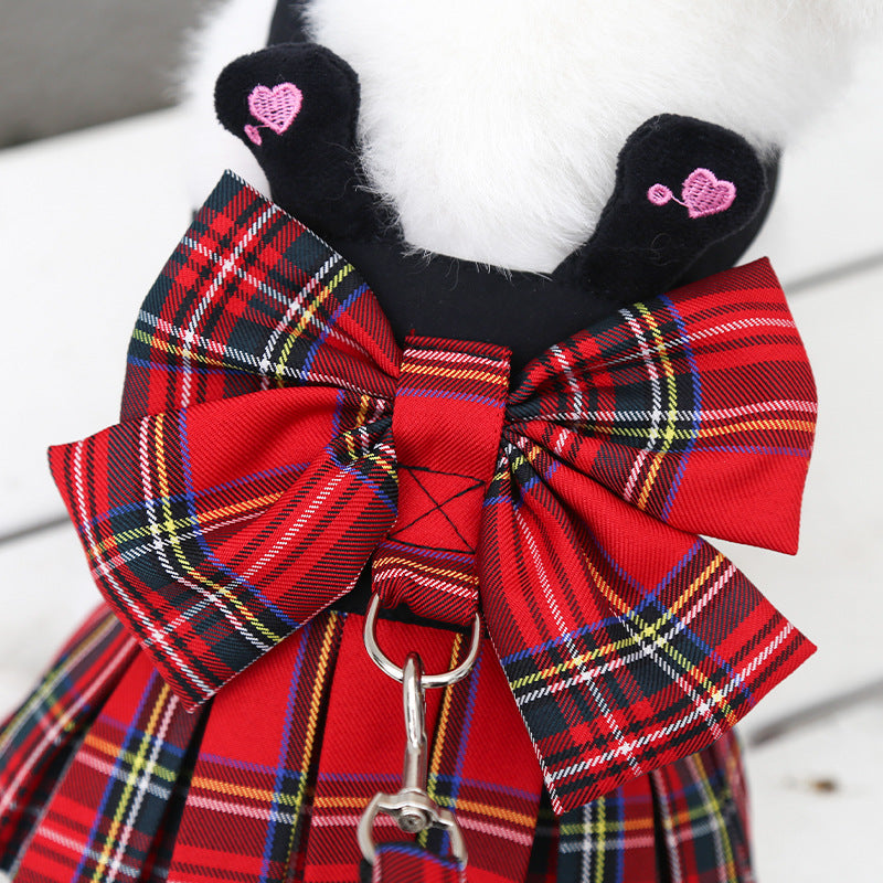 KFX-9742653 Pet Skirt with Chest Strap and Leash for Dogs and Cats - Multiple Patterns Available