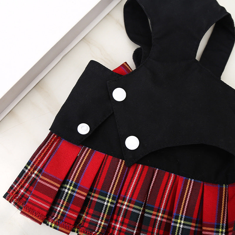 KFX-9742653 Pet Skirt with Chest Strap and Leash for Dogs and Cats - Multiple Patterns Available