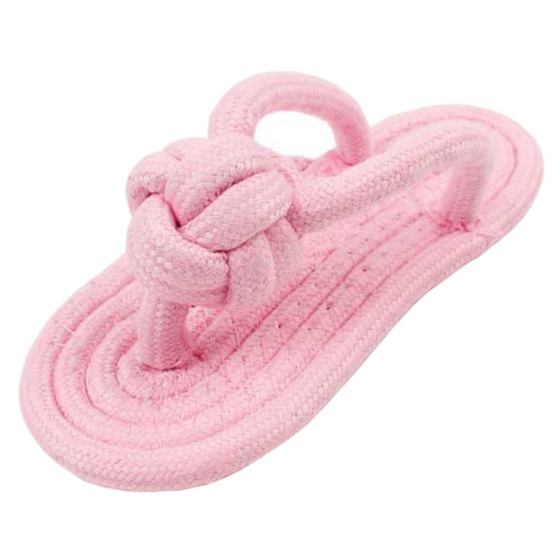 KFX-9743677 Colorful Cotton Rope Foot Slippers for Pets - Yellow, Pink, Purple, Green, 14-15cm Length