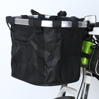 KFX-9745085 Elegant Brown Floral Folding Bicycle Basket, Dimensions 32x23x26 cm