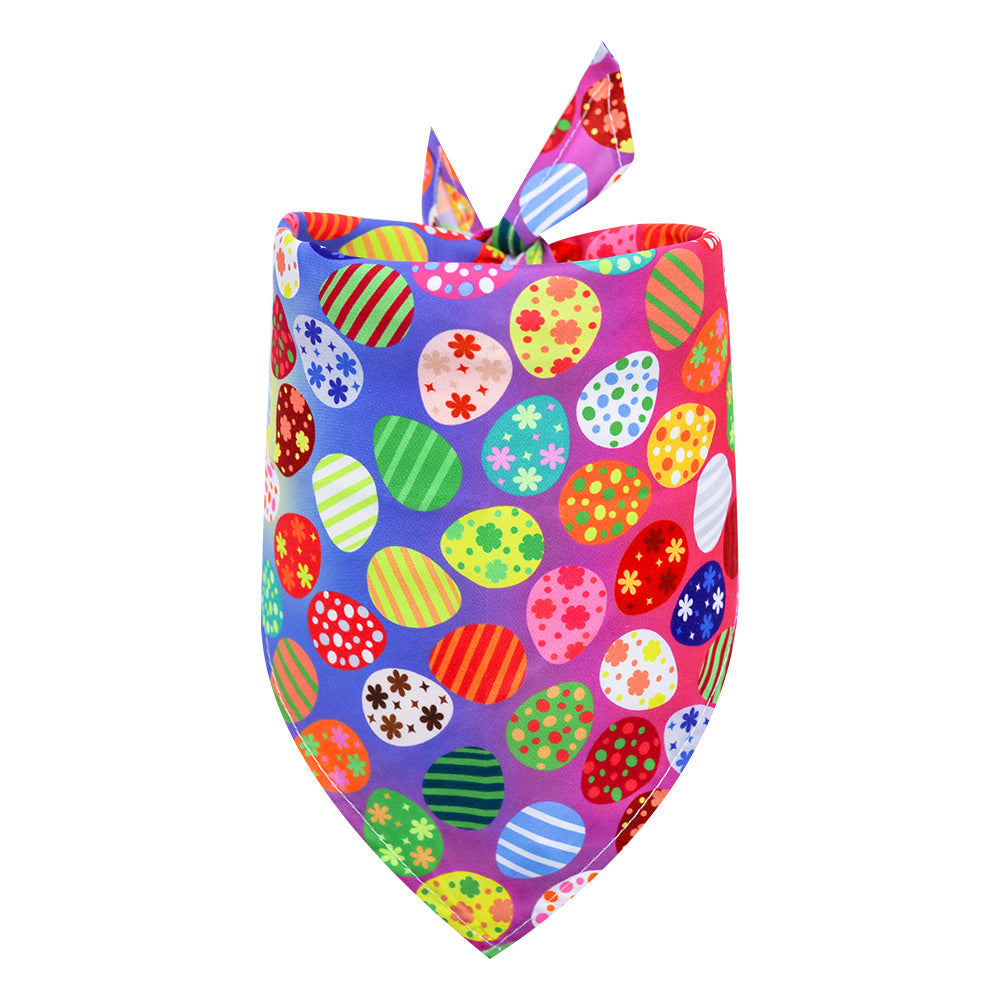 KFX-9746237 Easter-Themed Pet Triangle Scarf Towel for Medium and Large Dogs