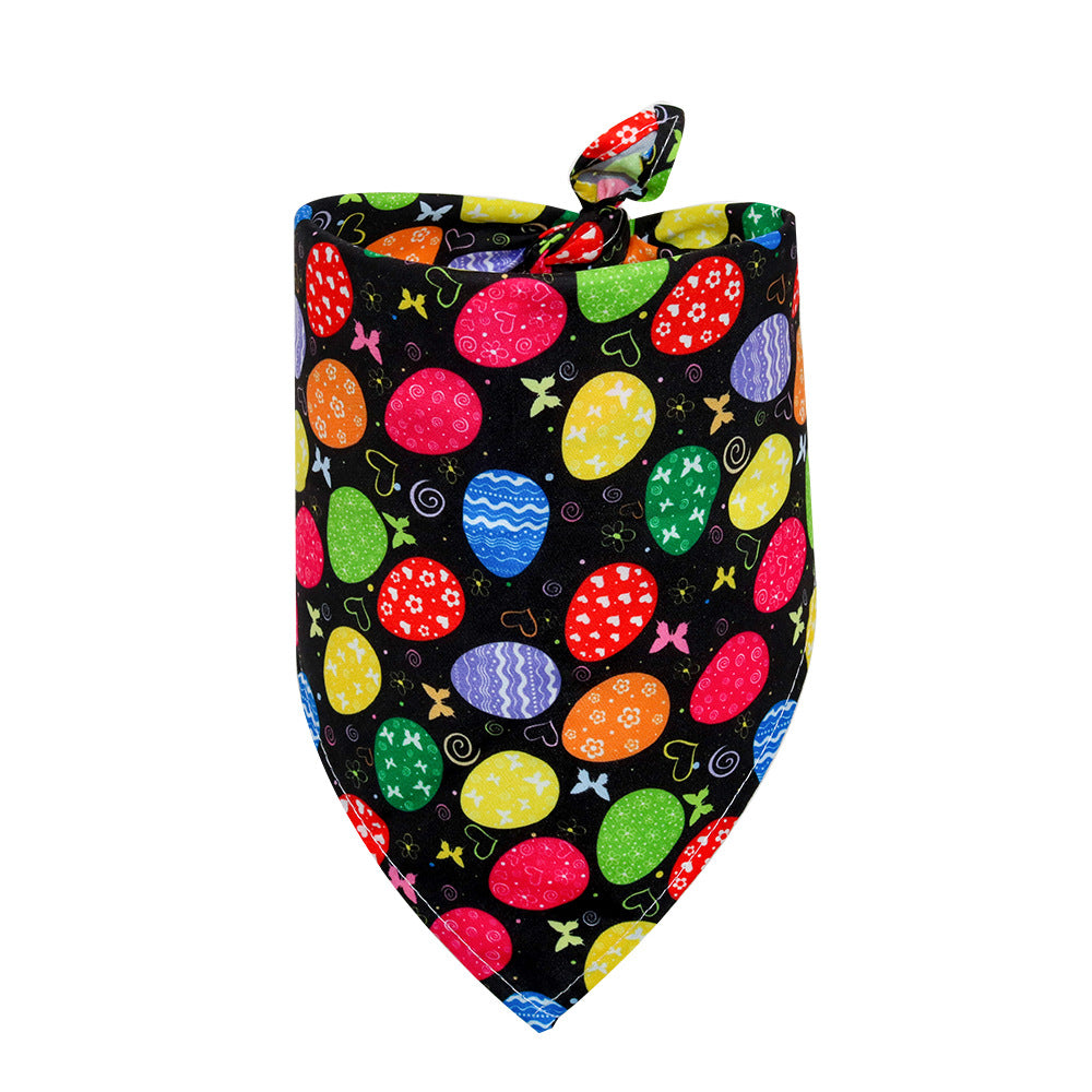 KFX-9746237 Easter-Themed Pet Triangle Scarf Towel for Medium and Large Dogs