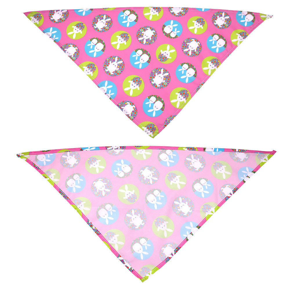 KFX-9746237 Easter-Themed Pet Triangle Scarf Towel for Medium and Large Dogs