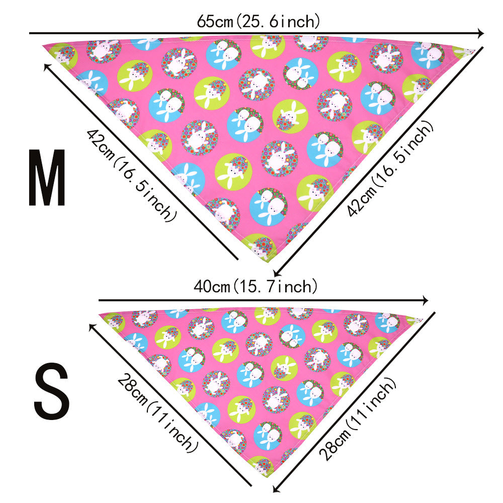 KFX-9746237 Easter-Themed Pet Triangle Scarf Towel for Medium and Large Dogs