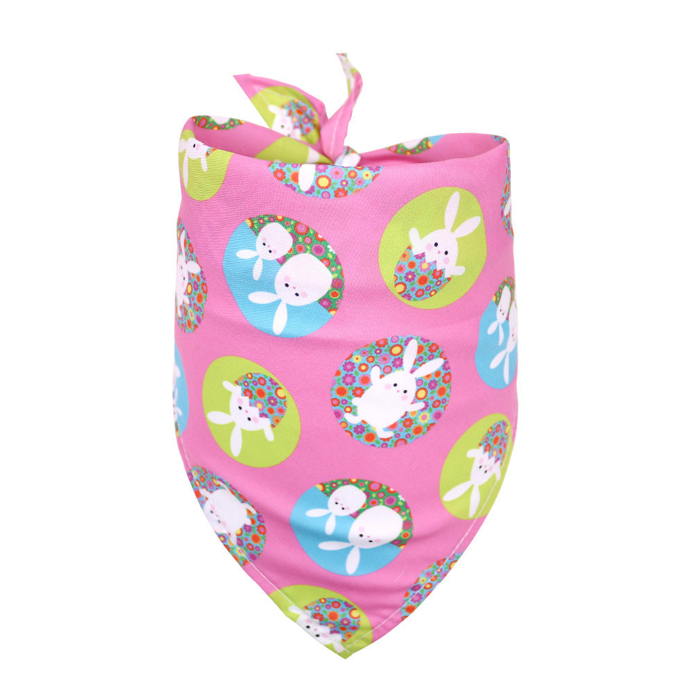 KFX-9746237 Easter-Themed Pet Triangle Scarf Towel for Medium and Large Dogs