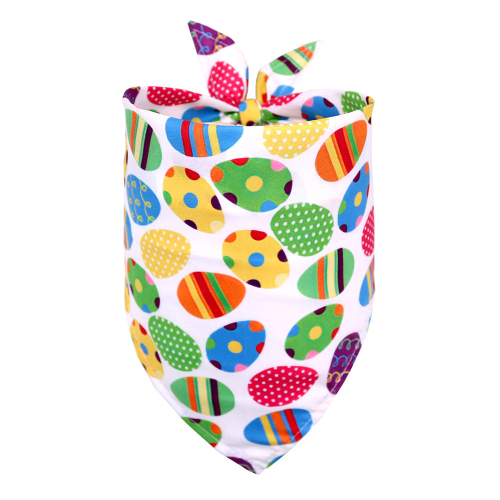 KFX-9746237 Easter-Themed Pet Triangle Scarf Towel for Medium and Large Dogs