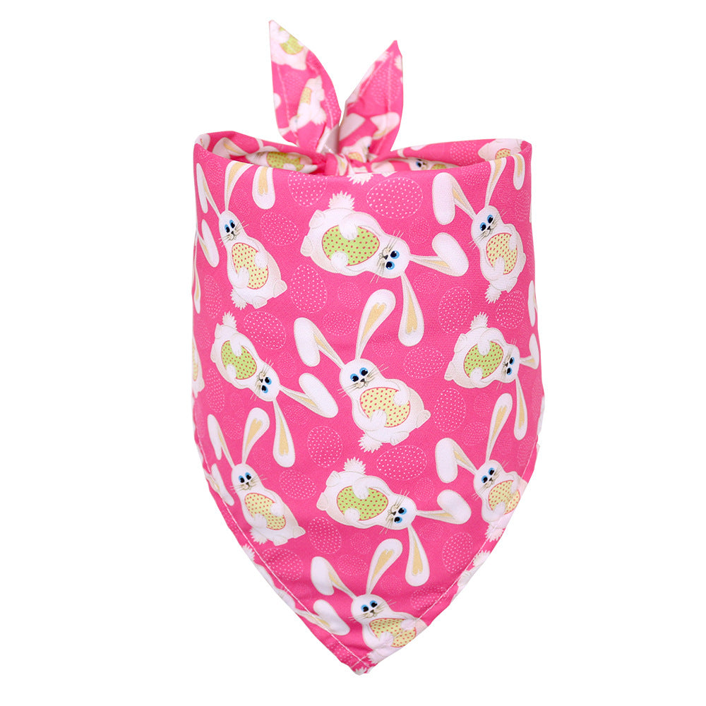 KFX-9746237 Easter-Themed Pet Triangle Scarf Towel for Medium and Large Dogs